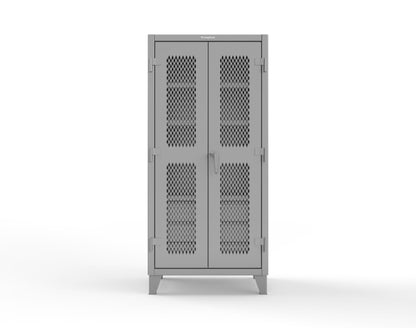Extreme Duty 12 GA Ventilated (Diamond) Cabinet with 6 Half-Width Drawers, 4 Shelves - 36 In. W x 24 In. D x 78 In. H - 36-V-244-6.5DB-7037
