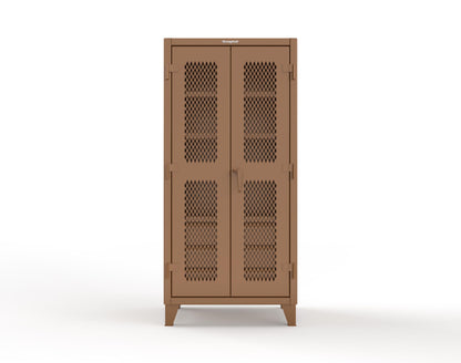 Extreme Duty 12 GA Ventilated (Diamond) Cabinet with 6 Half-Width Drawers, 4 Shelves - 36 In. W x 24 In. D x 78 In. H - 36-V-244-6.5DB-8008