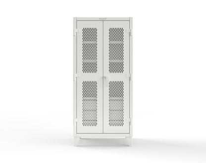 Extreme Duty 12 GA Ventilated (Diamond) Cabinet with 6 Half-Width Drawers, 4 Shelves - 36 In. W x 24 In. D x 78 In. H - 36-V-244-6.5DB-9003