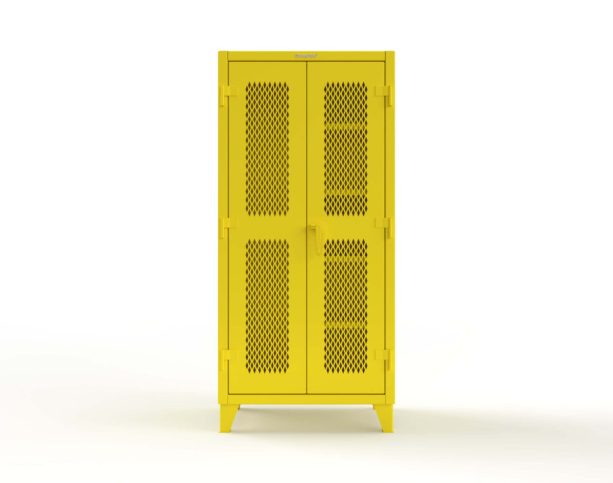 Extreme Duty 12 GA Janitorial Ventilated (Diamond) Cabinet with 4 Shelves - 36 In. W x 24 In. D x 78 In. H - 36-V-BC-244-1023