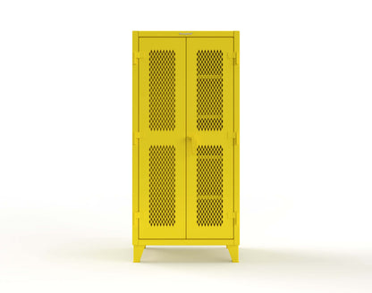 Extreme Duty 12 GA Janitorial Ventilated (Diamond) Cabinet with 4 Shelves - 36 In. W x 24 In. D x 78 In. H - 36-V-BC-244-1023