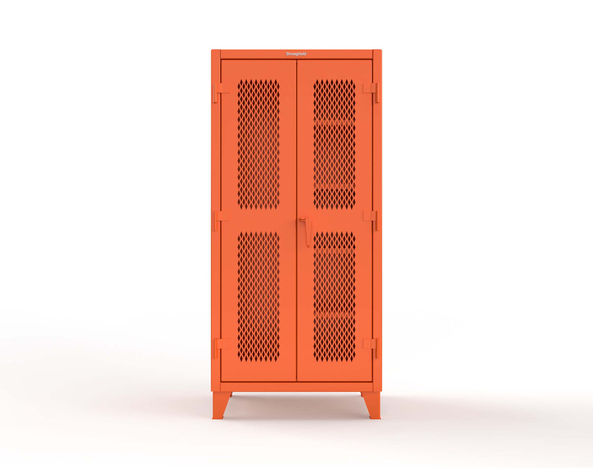 Extreme Duty 12 GA Janitorial Ventilated (Diamond) Cabinet with 4 Shelves - 36 In. W x 24 In. D x 78 In. H - 36-V-BC-244-2004