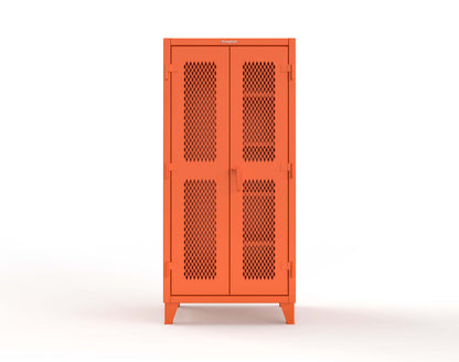 Extreme Duty 12 GA Janitorial Ventilated (Diamond) Cabinet with 4 Shelves - 36 In. W x 24 In. D x 78 In. H - 36-V-BC-244-2004