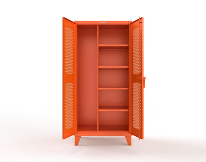 Extreme Duty 12 GA Janitorial Ventilated (Diamond) Cabinet with 4 Shelves - 36 In. W x 24 In. D x 78 In. H - 36-V-BC-244-2004