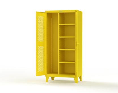 Extreme Duty 12 GA Janitorial Ventilated (Diamond) Cabinet with 4 Shelves - 36 In. W x 24 In. D x 78 In. H - 36-V-BC-244-1023
