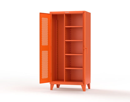 Extreme Duty 12 GA Janitorial Ventilated (Diamond) Cabinet with 4 Shelves - 36 In. W x 24 In. D x 78 In. H - 36-V-BC-244-2004