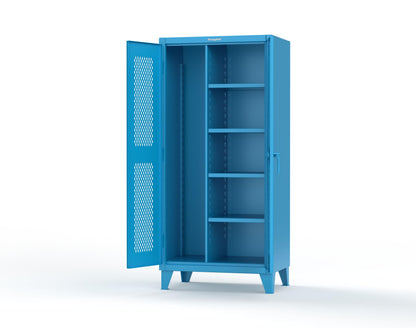 Extreme Duty 12 GA Janitorial Ventilated (Diamond) Cabinet with 4 Shelves - 36 In. W x 24 In. D x 78 In. H - 36-V-BC-244-5012