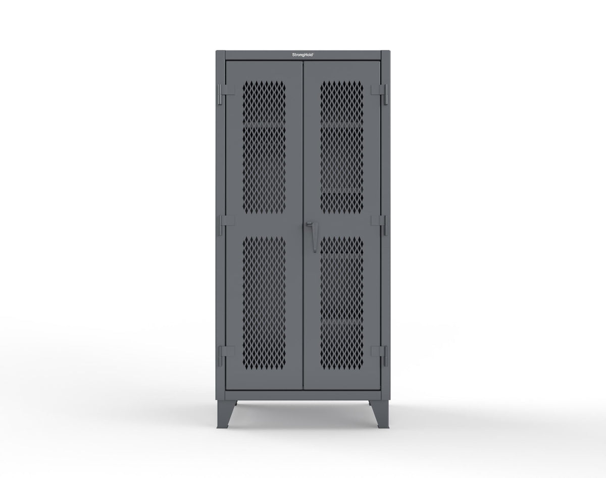 Extreme Duty 12 GA Uniform Ventilated (Diamond) Cabinet with 4 Shelves - 36 In. W x 24 In. D x 78 In. H - 36-V-W-245-7024