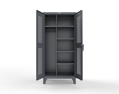 Extreme Duty 12 GA Uniform Ventilated (Diamond) Cabinet with 4 Shelves - 36 In. W x 24 In. D x 78 In. H - 36-V-W-245-7024