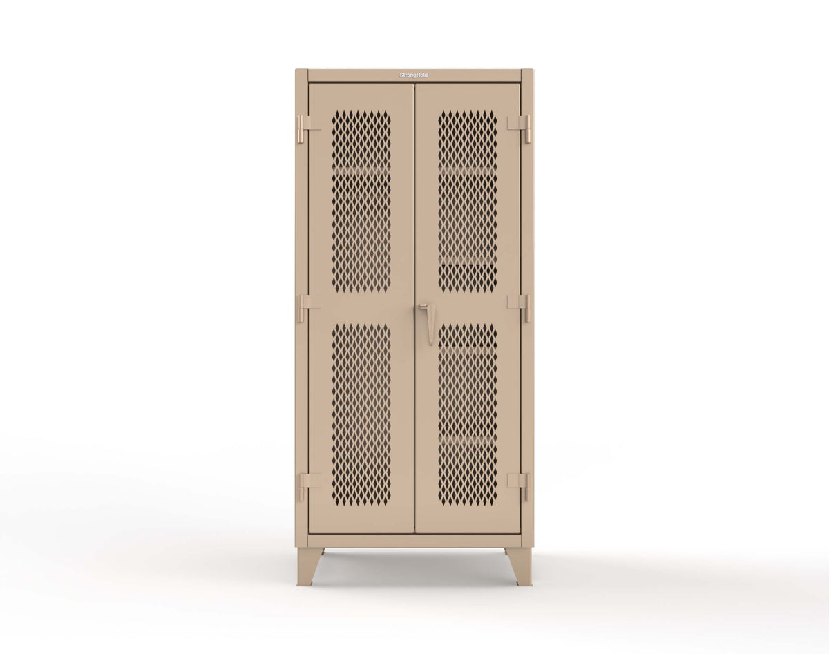 Extreme Duty 12 GA Uniform Ventilated (Diamond) Cabinet with 4 Shelves - 36 In. W x 24 In. D x 78 In. H - 36-V-W-245-1019