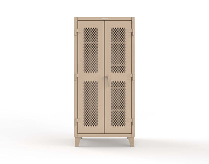 Extreme Duty 12 GA Uniform Ventilated (Diamond) Cabinet with 4 Shelves - 36 In. W x 24 In. D x 78 In. H - 36-V-W-245-1019