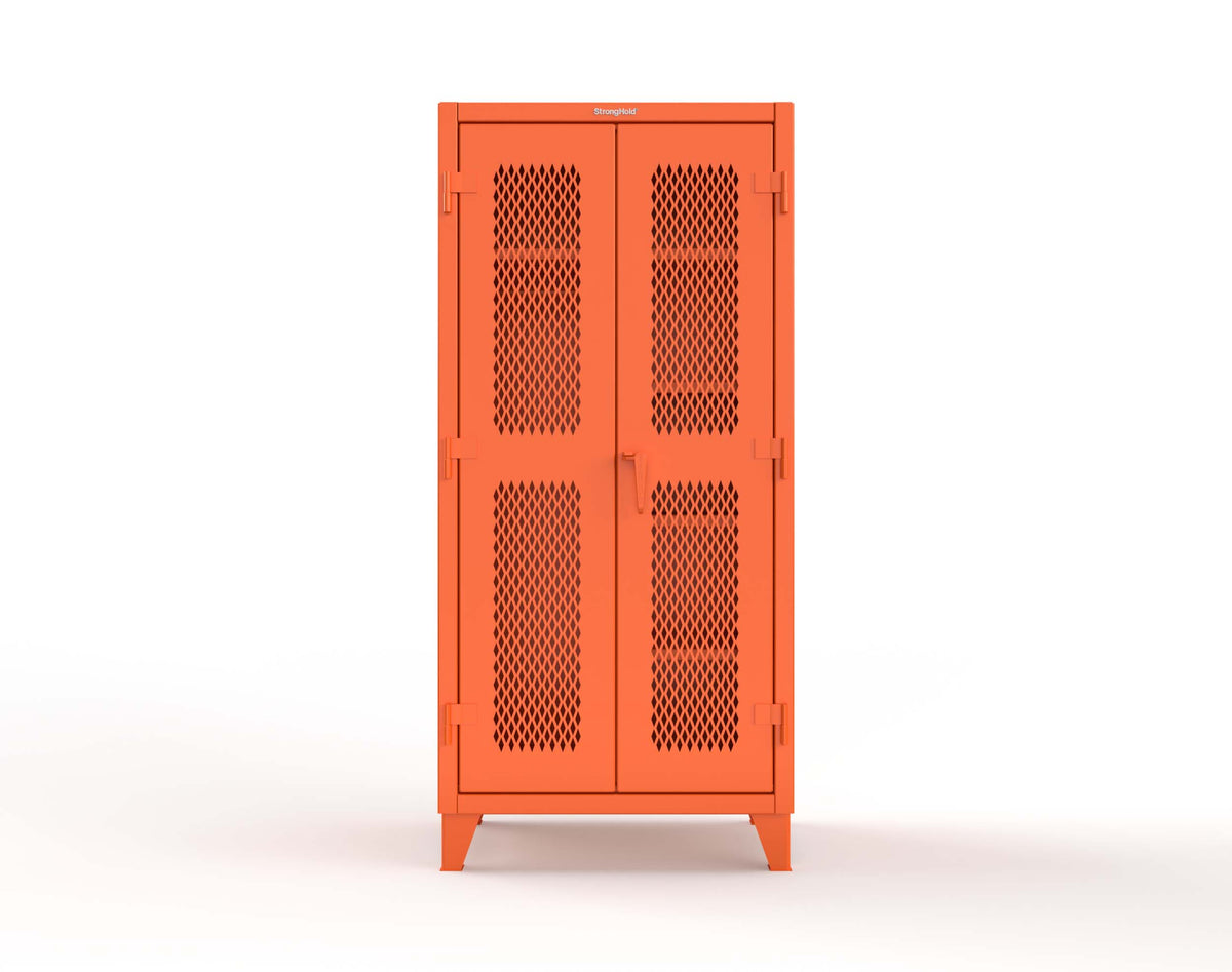 Extreme Duty 12 GA Uniform Ventilated (Diamond) Cabinet with 4 Shelves - 36 In. W x 24 In. D x 78 In. H - 36-V-W-245-2004