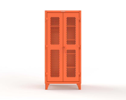 Extreme Duty 12 GA Uniform Ventilated (Diamond) Cabinet with 4 Shelves - 36 In. W x 24 In. D x 78 In. H - 36-V-W-245-2004
