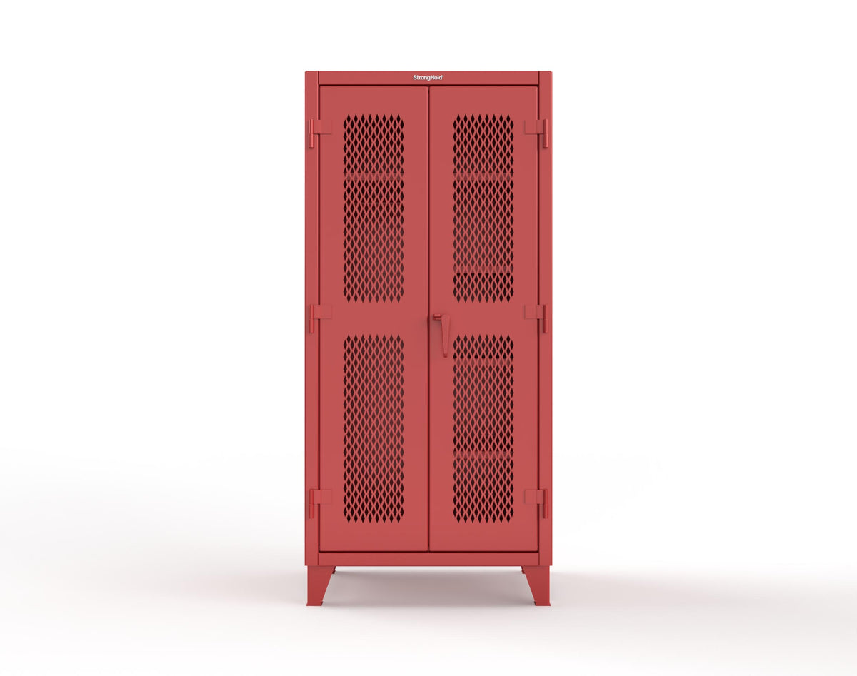 Extreme Duty 12 GA Uniform Ventilated (Diamond) Cabinet with 4 Shelves - 36 In. W x 24 In. D x 78 In. H - 36-V-W-245-3001