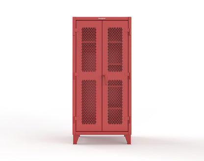 Extreme Duty 12 GA Uniform Ventilated (Diamond) Cabinet with 4 Shelves - 36 In. W x 24 In. D x 78 In. H - 36-V-W-245-3001