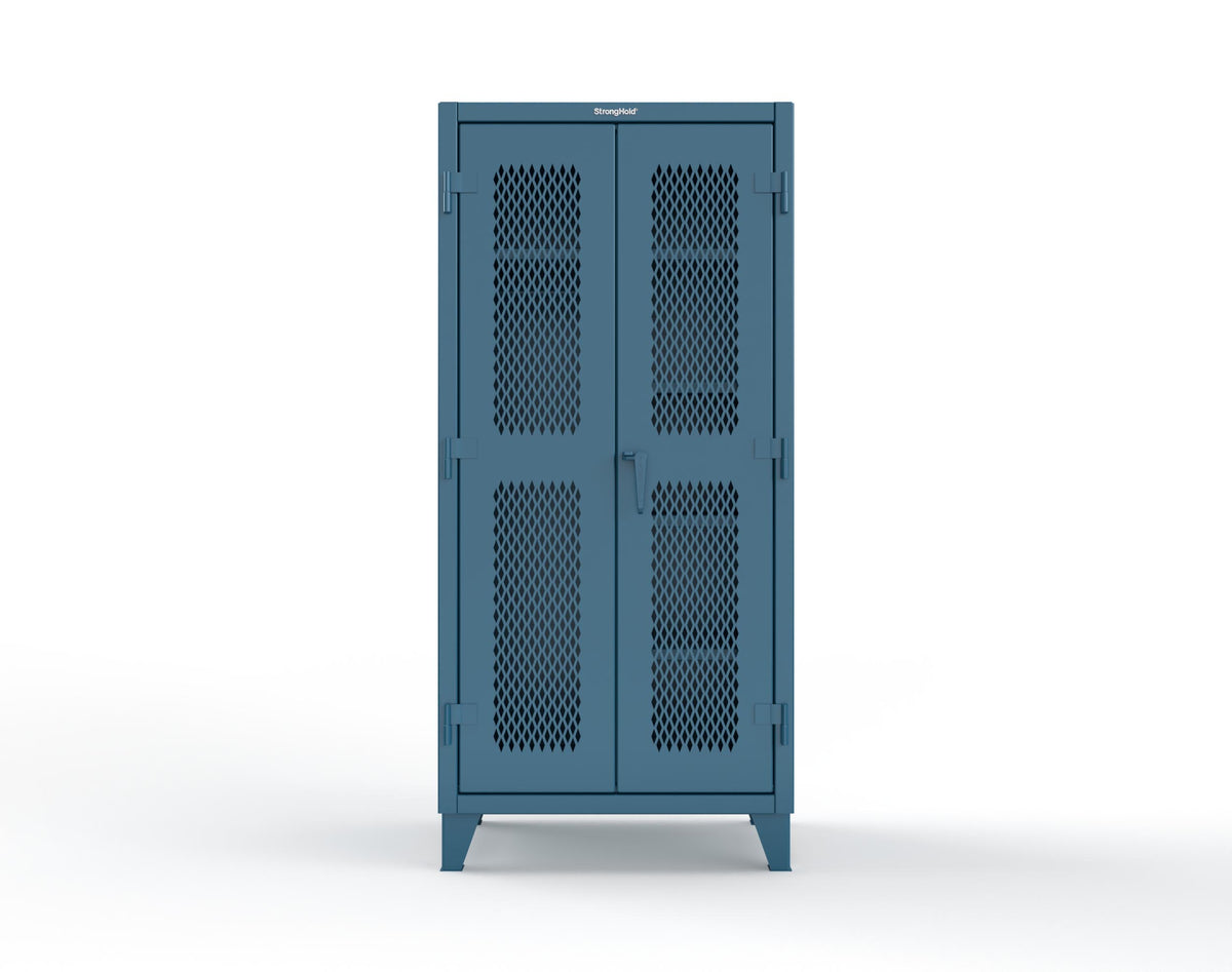 Extreme Duty 12 GA Uniform Ventilated (Diamond) Cabinet with 4 Shelves - 36 In. W x 24 In. D x 78 In. H - 36-V-W-245-5010