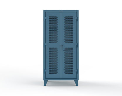 Extreme Duty 12 GA Uniform Ventilated (Diamond) Cabinet with 4 Shelves - 36 In. W x 24 In. D x 78 In. H - 36-V-W-245-5010