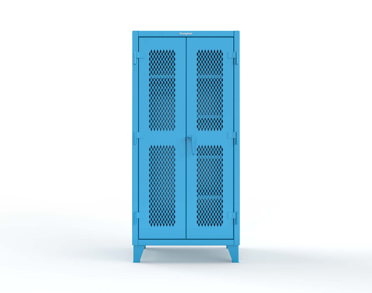 Extreme Duty 12 GA Uniform Ventilated (Diamond) Cabinet with 4 Shelves - 36 In. W x 24 In. D x 78 In. H - 36-V-W-245-5012