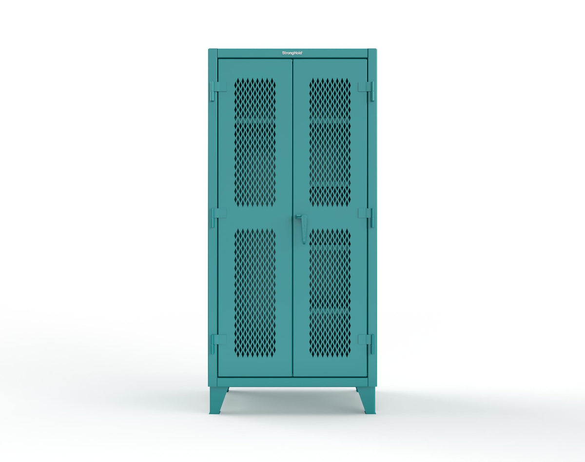 Extreme Duty 12 GA Uniform Ventilated (Diamond) Cabinet with 4 Shelves - 36 In. W x 24 In. D x 78 In. H - 36-V-W-245-5021