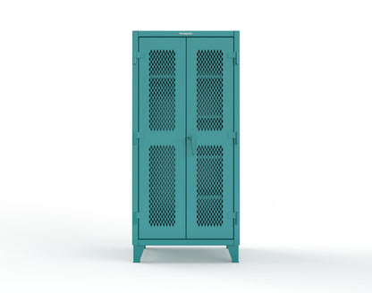 Extreme Duty 12 GA Uniform Ventilated (Diamond) Cabinet with 4 Shelves - 36 In. W x 24 In. D x 78 In. H - 36-V-W-245-5021