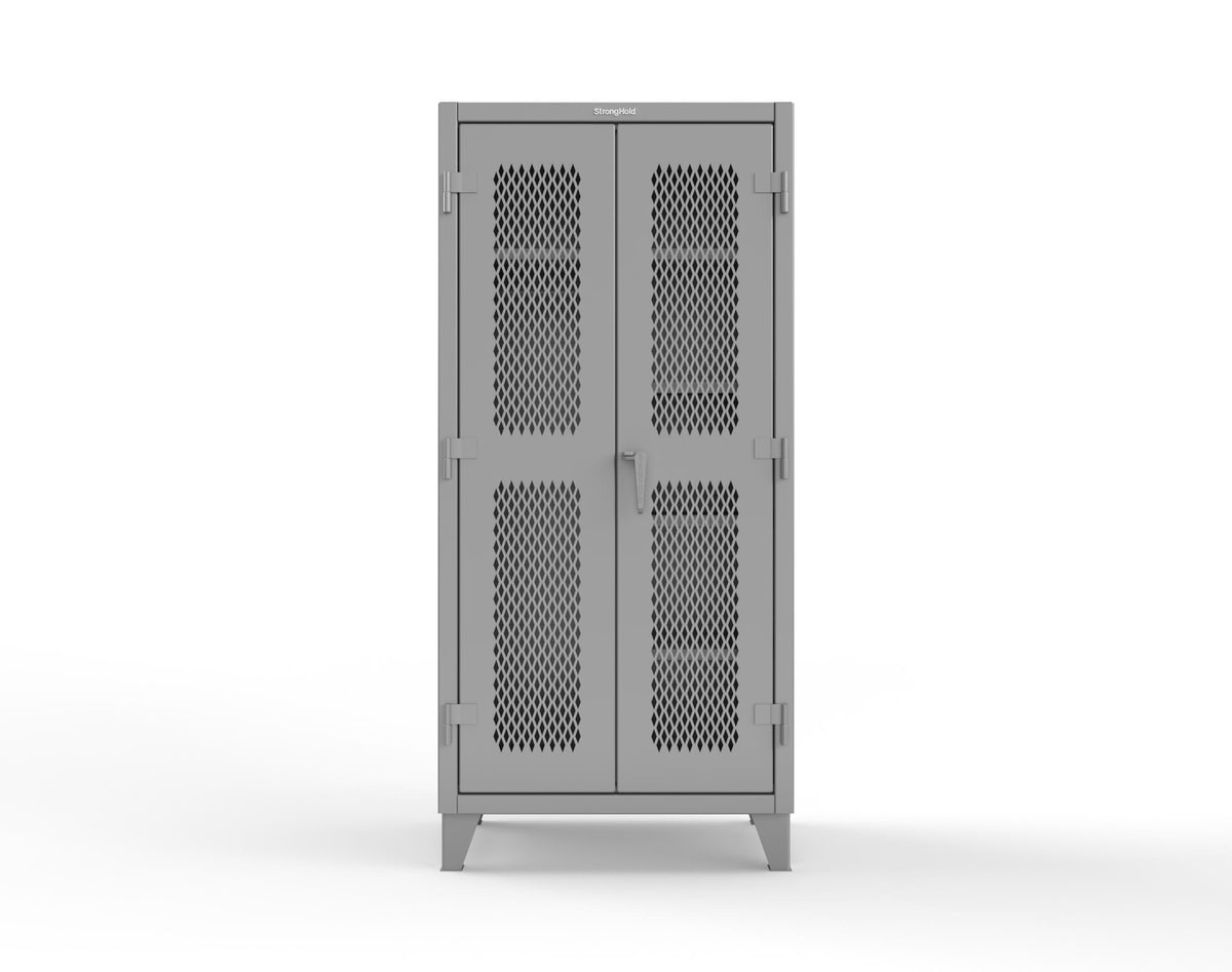Extreme Duty 12 GA Uniform Ventilated (Diamond) Cabinet with 4 Shelves - 36 In. W x 24 In. D x 78 In. H - 36-V-W-245-7037