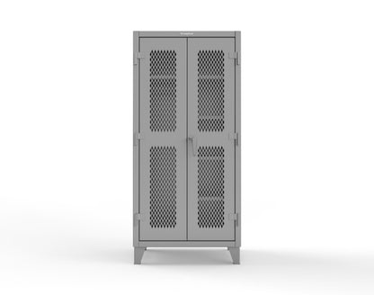 Extreme Duty 12 GA Uniform Ventilated (Diamond) Cabinet with 4 Shelves - 36 In. W x 24 In. D x 78 In. H - 36-V-W-245-7037