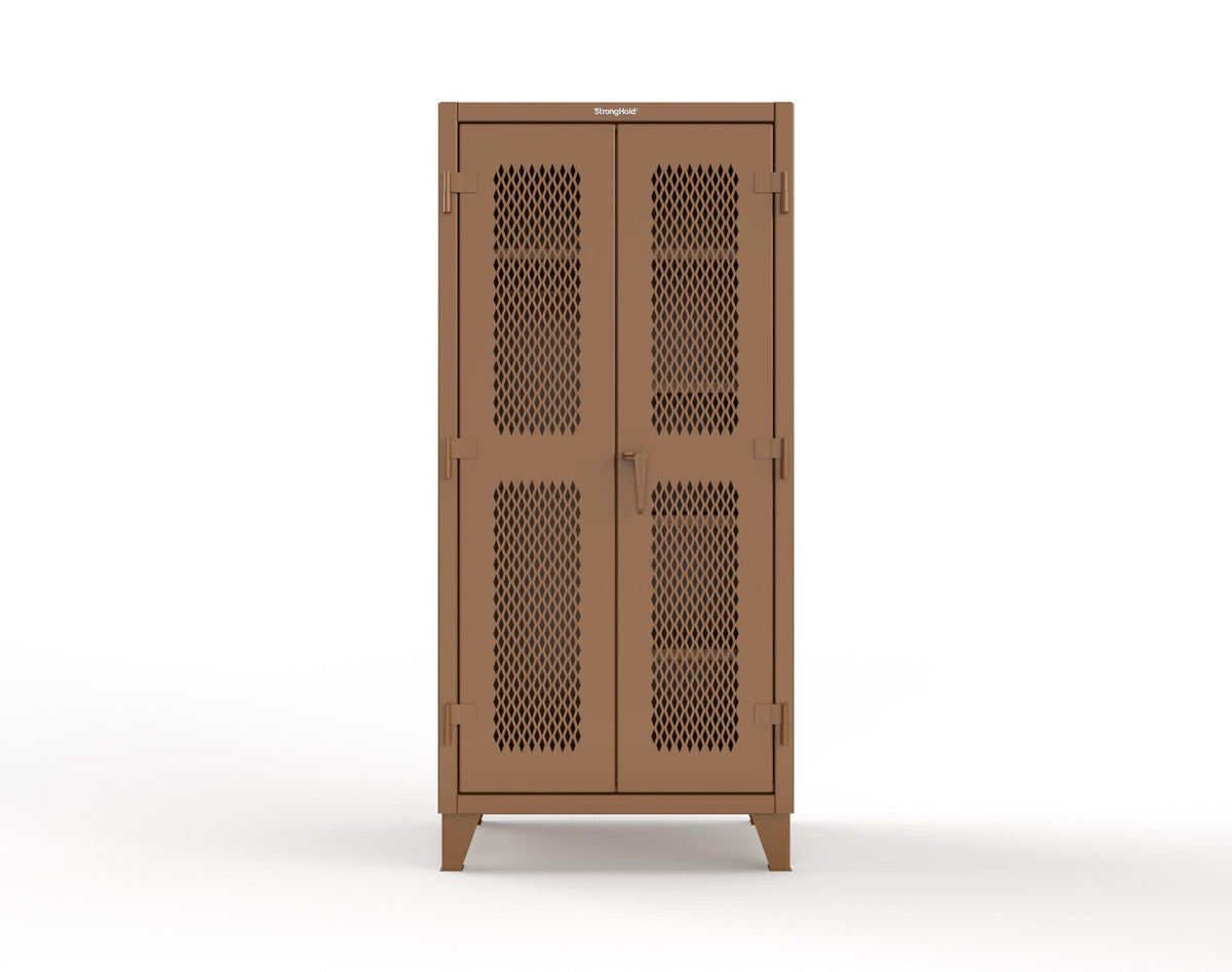 Extreme Duty 12 GA Uniform Ventilated (Diamond) Cabinet with 4 Shelves - 36 In. W x 24 In. D x 78 In. H - 36-V-W-245-8025