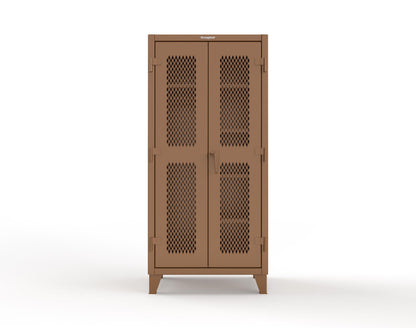 Extreme Duty 12 GA Uniform Ventilated (Diamond) Cabinet with 4 Shelves - 36 In. W x 24 In. D x 78 In. H - 36-V-W-245-8025