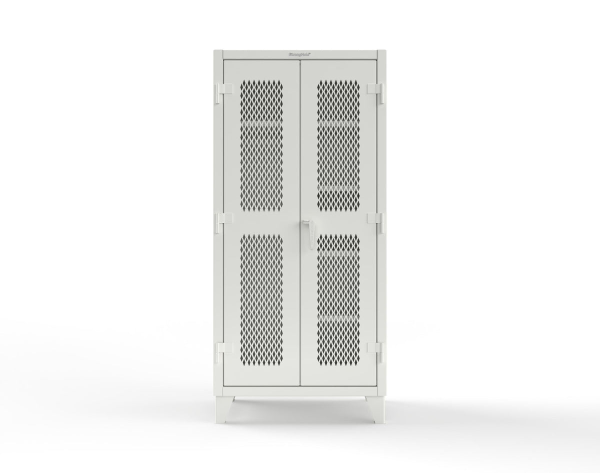Extreme Duty 12 GA Uniform Ventilated (Diamond) Cabinet with 4 Shelves - 36 In. W x 24 In. D x 78 In. H - 36-V-W-245-9003