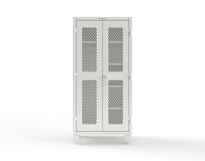 Extreme Duty 12 GA Uniform Ventilated (Diamond) Cabinet with 4 Shelves - 36 In. W x 24 In. D x 78 In. H - 36-V-W-245-9003