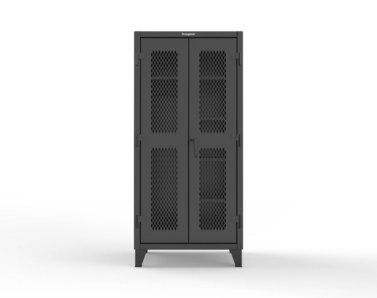 Extreme Duty 12 GA Uniform Ventilated (Diamond) Cabinet with 4 Shelves - 36 In. W x 24 In. D x 78 In. H - 36-V-W-245-9005