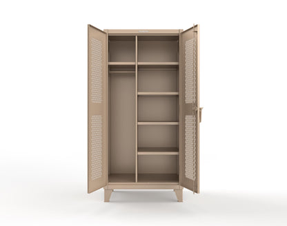 Extreme Duty 12 GA Uniform Ventilated (Diamond) Cabinet with 4 Shelves - 36 In. W x 24 In. D x 78 In. H - 36-V-W-245-1019