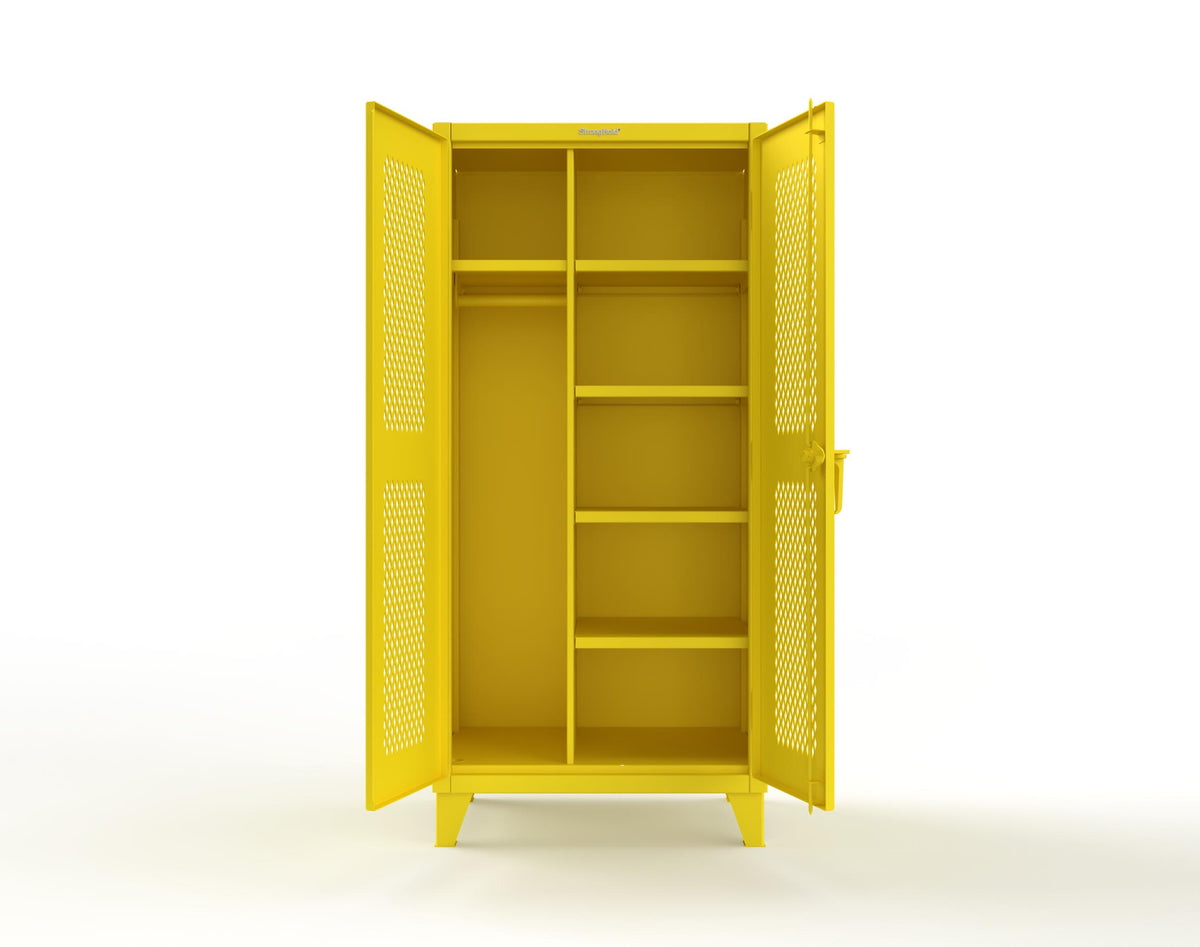 Extreme Duty 12 GA Uniform Ventilated (Diamond) Cabinet with 4 Shelves - 36 In. W x 24 In. D x 78 In. H - 36-V-W-245-1023