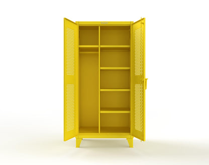 Extreme Duty 12 GA Uniform Ventilated (Diamond) Cabinet with 4 Shelves - 36 In. W x 24 In. D x 78 In. H - 36-V-W-245-1023