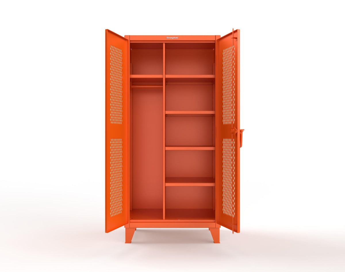 Extreme Duty 12 GA Uniform Ventilated (Diamond) Cabinet with 4 Shelves - 36 In. W x 24 In. D x 78 In. H - 36-V-W-245-2004