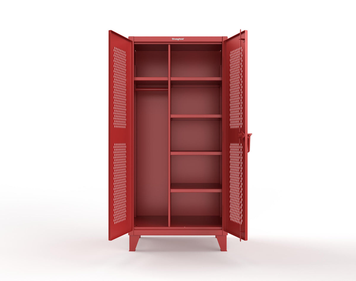 Extreme Duty 12 GA Uniform Ventilated (Diamond) Cabinet with 4 Shelves - 36 In. W x 24 In. D x 78 In. H - 36-V-W-245-3001