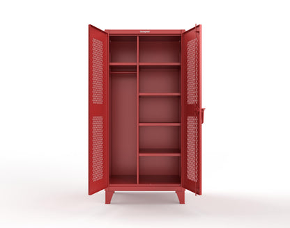 Extreme Duty 12 GA Uniform Ventilated (Diamond) Cabinet with 4 Shelves - 36 In. W x 24 In. D x 78 In. H - 36-V-W-245-3001