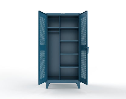 Extreme Duty 12 GA Uniform Ventilated (Diamond) Cabinet with 4 Shelves - 36 In. W x 24 In. D x 78 In. H - 36-V-W-245-5010