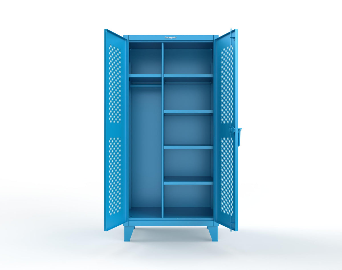 Extreme Duty 12 GA Uniform Ventilated (Diamond) Cabinet with 4 Shelves - 36 In. W x 24 In. D x 78 In. H - 36-V-W-245-5012