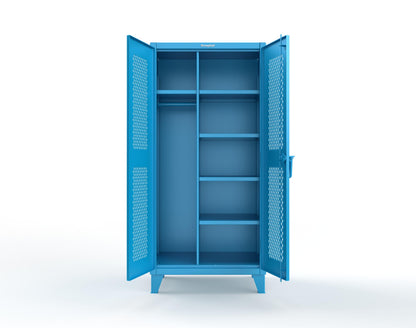 Extreme Duty 12 GA Uniform Ventilated (Diamond) Cabinet with 4 Shelves - 36 In. W x 24 In. D x 78 In. H - 36-V-W-245-5012