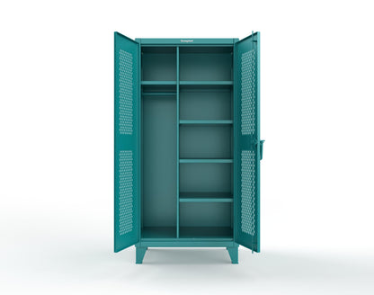 Extreme Duty 12 GA Uniform Ventilated (Diamond) Cabinet with 4 Shelves - 36 In. W x 24 In. D x 78 In. H - 36-V-W-245-5021