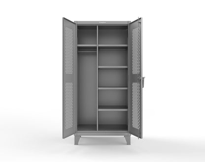Extreme Duty 12 GA Uniform Ventilated (Diamond) Cabinet with 4 Shelves - 36 In. W x 24 In. D x 78 In. H - 36-V-W-245-7037