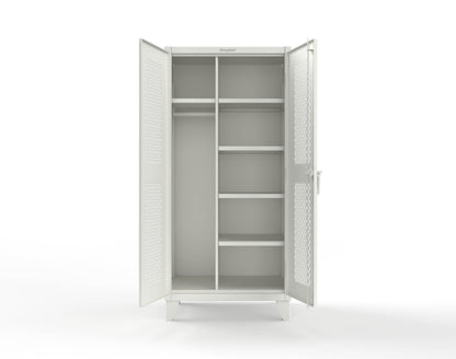 Extreme Duty 12 GA Uniform Ventilated (Diamond) Cabinet with 4 Shelves - 36 In. W x 24 In. D x 78 In. H - 36-V-W-245-9003
