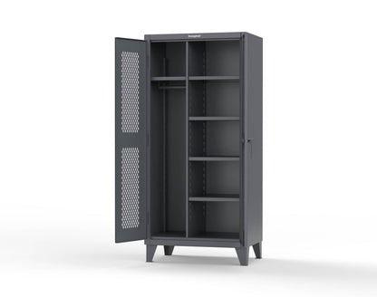 Extreme Duty 12 GA Uniform Ventilated (Diamond) Cabinet with 4 Shelves - 36 In. W x 24 In. D x 78 In. H - 36-V-W-245-7024
