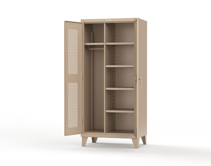 Extreme Duty 12 GA Uniform Ventilated (Diamond) Cabinet with 4 Shelves - 36 In. W x 24 In. D x 78 In. H - 36-V-W-245-1019