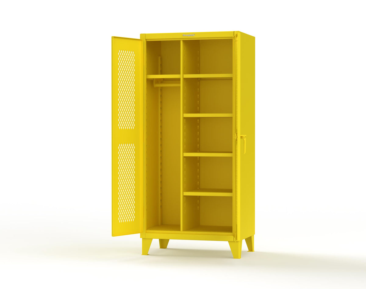 Extreme Duty 12 GA Uniform Ventilated (Diamond) Cabinet with 4 Shelves - 36 In. W x 24 In. D x 78 In. H - 36-V-W-245-1023