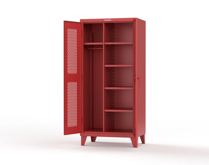 Extreme Duty 12 GA Uniform Ventilated (Diamond) Cabinet with 4 Shelves - 36 In. W x 24 In. D x 78 In. H - 36-V-W-245-3001