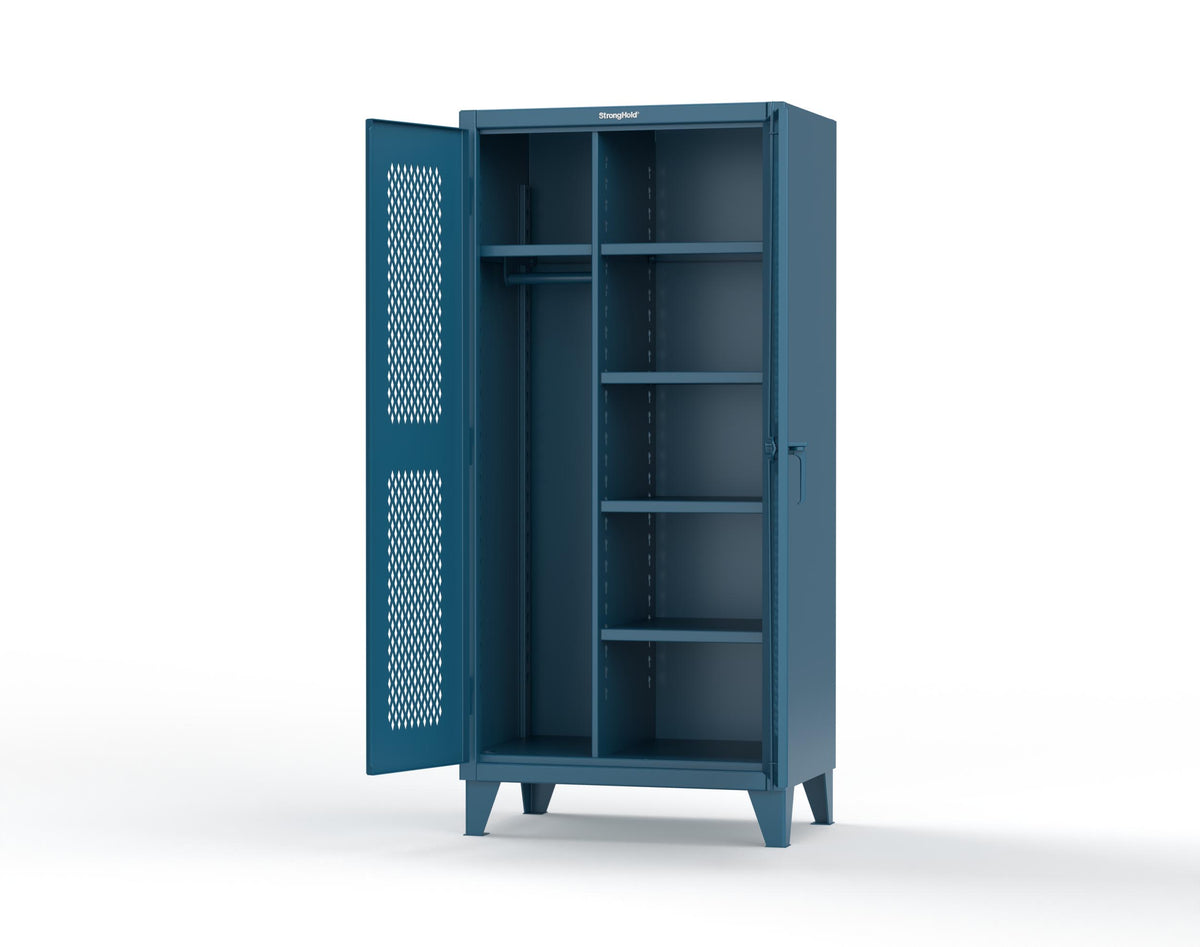 Extreme Duty 12 GA Uniform Ventilated (Diamond) Cabinet with 4 Shelves - 36 In. W x 24 In. D x 78 In. H - 36-V-W-245-5010