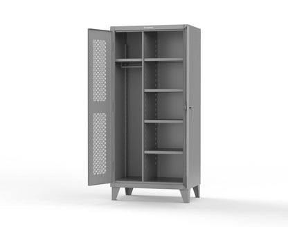 Extreme Duty 12 GA Uniform Ventilated (Diamond) Cabinet with 4 Shelves - 36 In. W x 24 In. D x 78 In. H - 36-V-W-245-7037