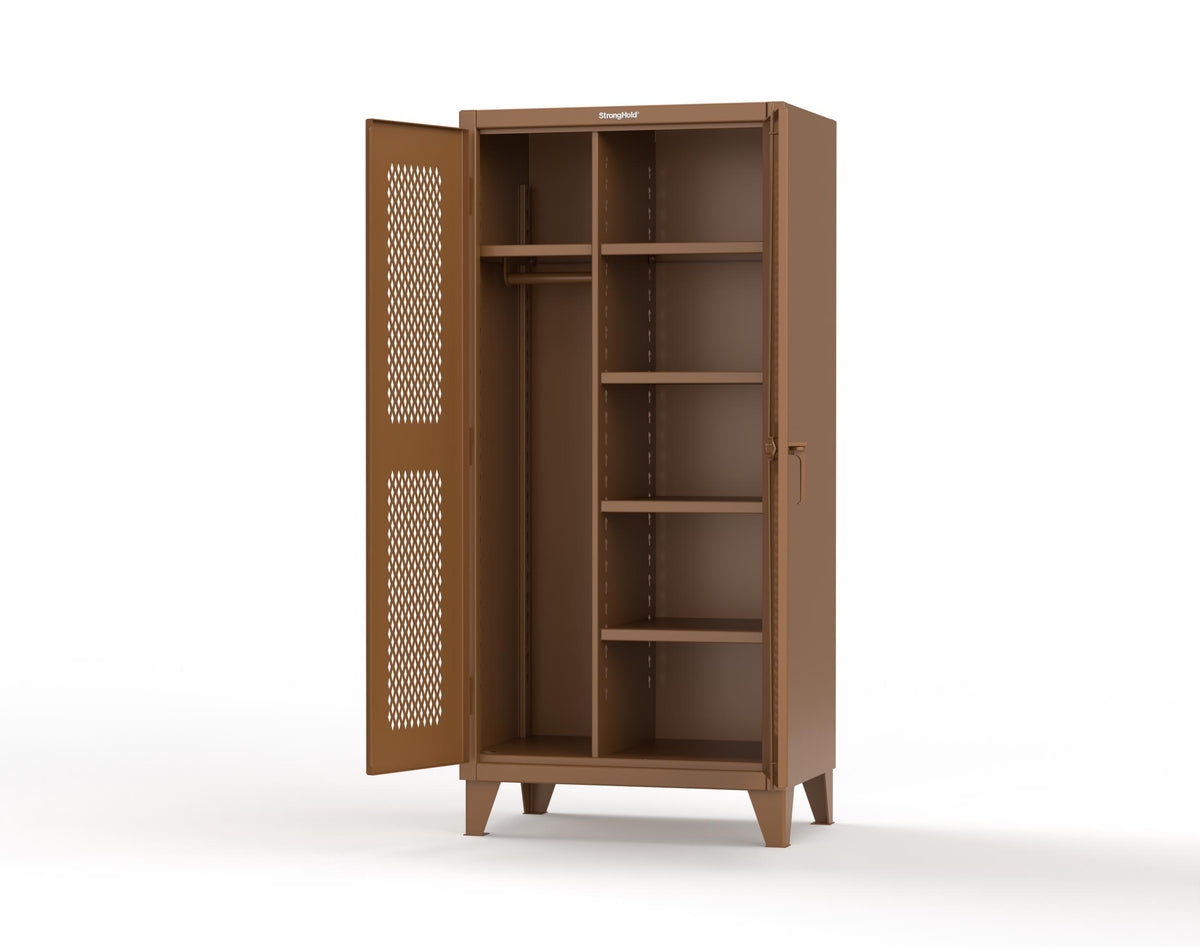 Extreme Duty 12 GA Uniform Ventilated (Diamond) Cabinet with 4 Shelves - 36 In. W x 24 In. D x 78 In. H - 36-V-W-245-8025